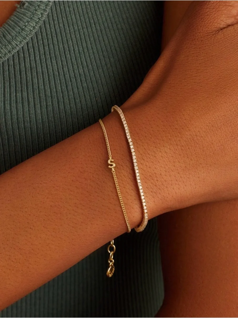 Gorjana Mini 'S' Alphabet Bracelet